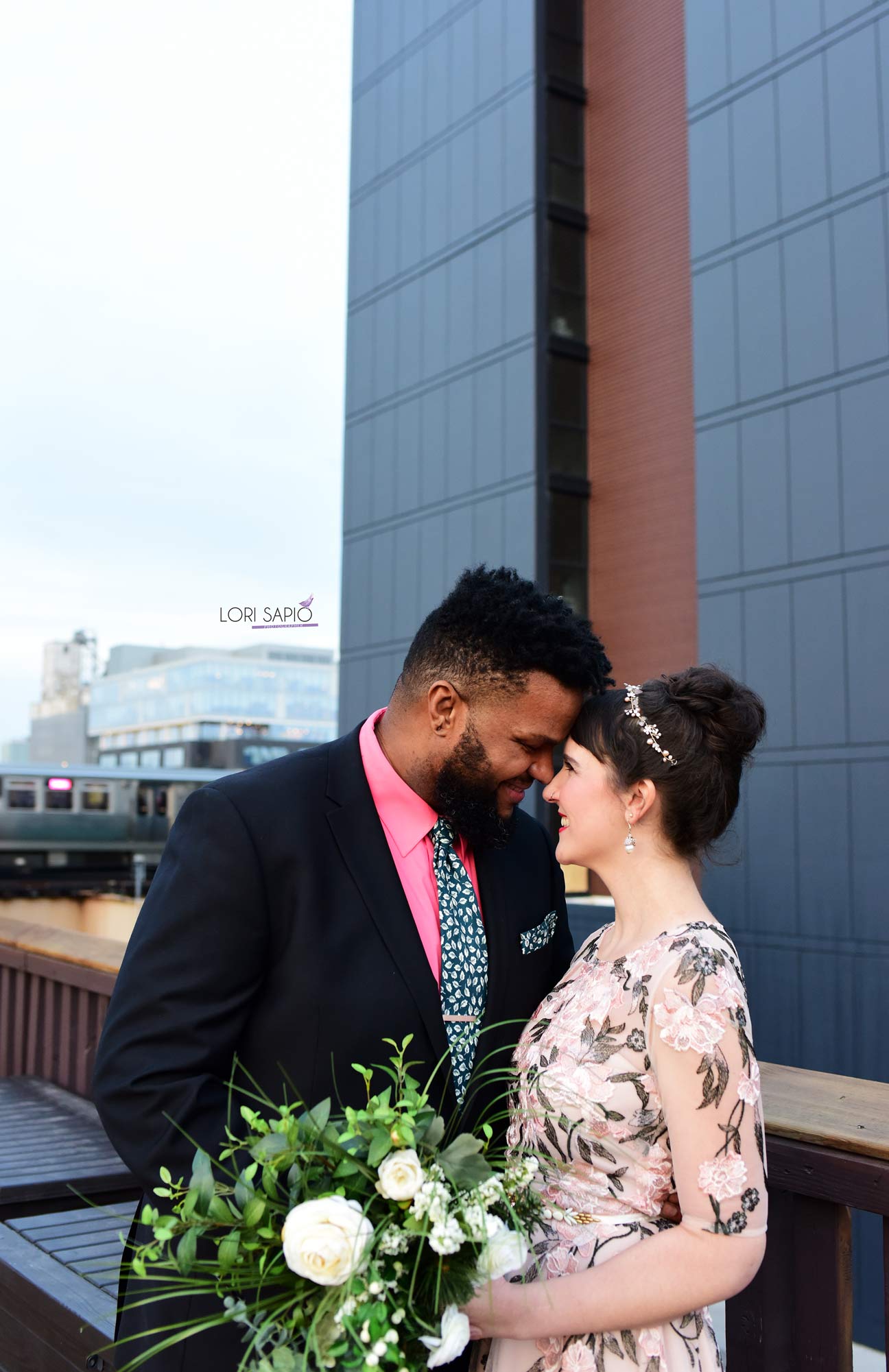 Rooftop Portrait | Bottom Lounge Weddings | Alicia & Roy | Photographer: Lori Sapio